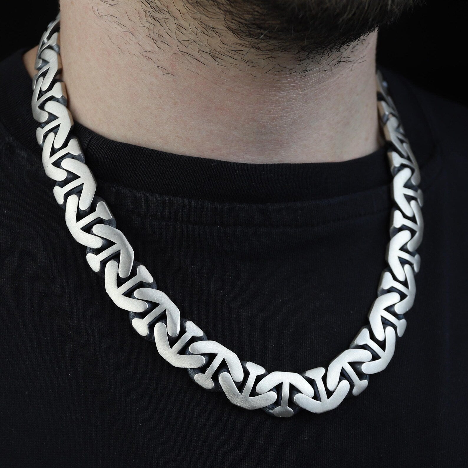 925 Solid Silver 16MM Heavy Anchor Chain Men Cuban Necklace