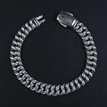925 Silver 10MM Onyx Chain Black Diamond Curb Bracelet