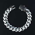 925 Silver Black Onyx Curb Chain 10MM Chain Link Bracelet