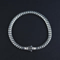 925 Silver Onyx Stone Popcorn Chain Link Bracelet Black Stone Snake Bracelet