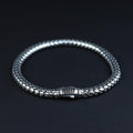 925 Silver Onyx Stone Popcorn Chain Link Bracelet Black Stone Snake Bracelet