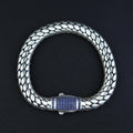 925 Men Silver Sapphire Popcorn Men Elegant Sapphire Link Bracelet