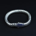 925 Men Silver Sapphire Popcorn Men Elegant Sapphire Link Bracelet