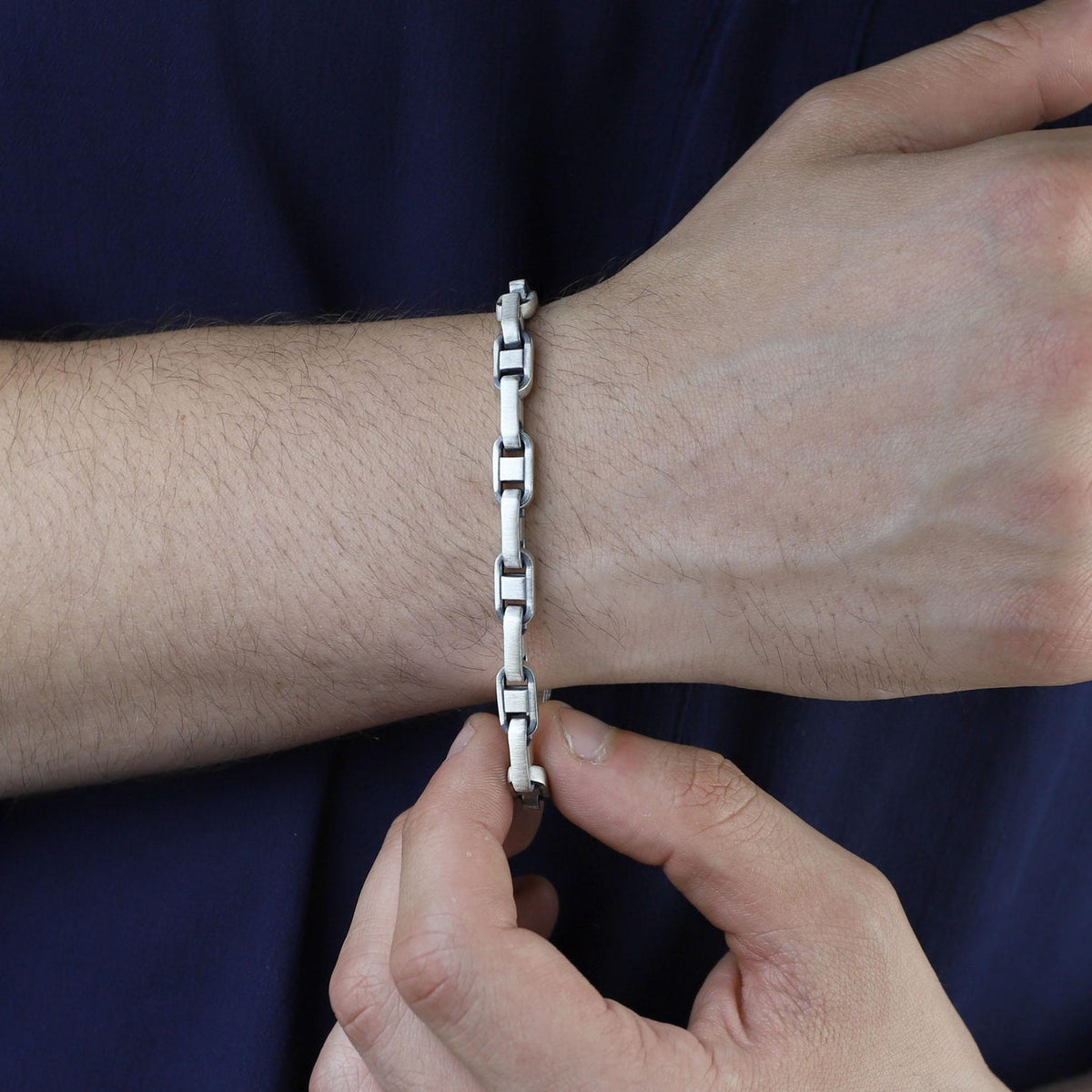 925 Sterling Silver Cuban Cable Curb Chain Men Bracelet
