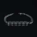 925 Sterling Silver Cuban Chain Bracelet Men Handmade Engraved Curb Link Gift