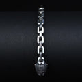 925 Sterling Silver Onyx Cable Chain Bracelet Men Handmade Anchor Link Biker