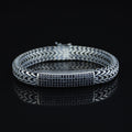 925 Silver Onyx Stone Foxtail 10mm Solid Silver Chain Bracelet
