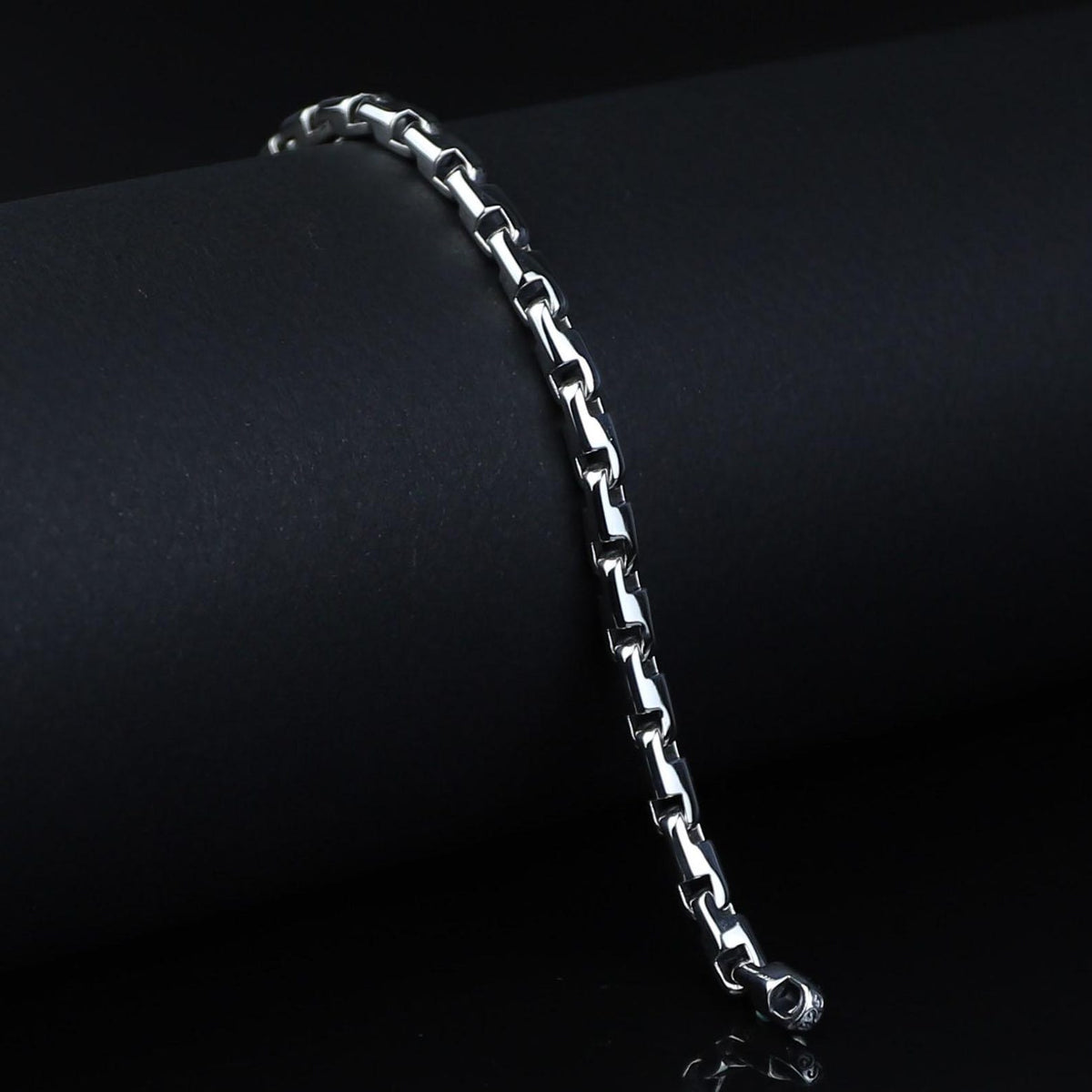 925 Silver Handmade Round Box Chain Men Elegant Chain Bracelet