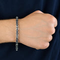 925 Black Onyx Stone King Chain Handmade 5MM Bali Byzantine Bracelet