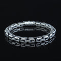 925 Silver Men Byzantine King Chain Round Box Lock Bali 7MM Byzantine Chain Bracelet