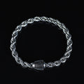925 Sterling Silver Rope Chain Onyx Box Rope Chain Link Bracelet