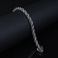 925 Sterling Silver Rope Chain Onyx Box Rope Chain Link Bracelet