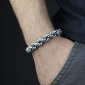 925 Silver 10mm Rope Chain Sapphire Stone Box Rope Chain Bracelet