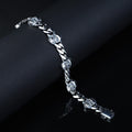 925 Solid Silver Skull Chain Gothic Biker Skull Head Link Bracelet