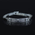 925 Sterling Silver North Star Bracelet Men Handmade Watch Chain Black Stone