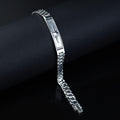 925 Sterling Silver North Star Bracelet Men Handmade Watch Chain Black Stone