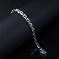 925 Sterling Silver Onyx Cable Chain Bracelet Men Handmade Anchor Link Biker