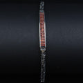 Men's 925 Sterling Silver Garnet Bracelet Byzantine King Chain Ruby Stone Bracelet