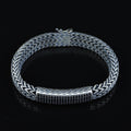925 Silver Onyx Stone Foxtail 10mm Solid Silver Chain Bracelet