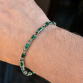 925 Silver Emerald Stone Chain Bracelet Baguette Gemstone Chain Bracelet