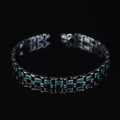 925 Silver Emerald Stone Chain Emerald Inlay Bracelet