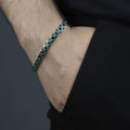 925 Silver Emerald Stone Chain Emerald Inlay Bracelet