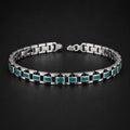 925 Silver Emerald Stone Chain Emerald Inlay Bracelet