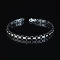 Silver Handmade Chain Pearl Mother Of Pearl Stone Link Bracelet