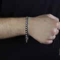 Silver Handmade Chain Pearl Mother Of Pearl Stone Link Bracelet