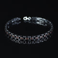 925 Silver Ruby Stone Elegant Chain Bracelet Men 5MM Curb Chain Bracelet