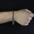 925 Silver Ruby Stone Elegant Chain Bracelet Men 5MM Curb Chain Bracelet