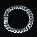 925 Sterling Silver 10MM Skull Ruby Eyes Skull Head Curb Chain