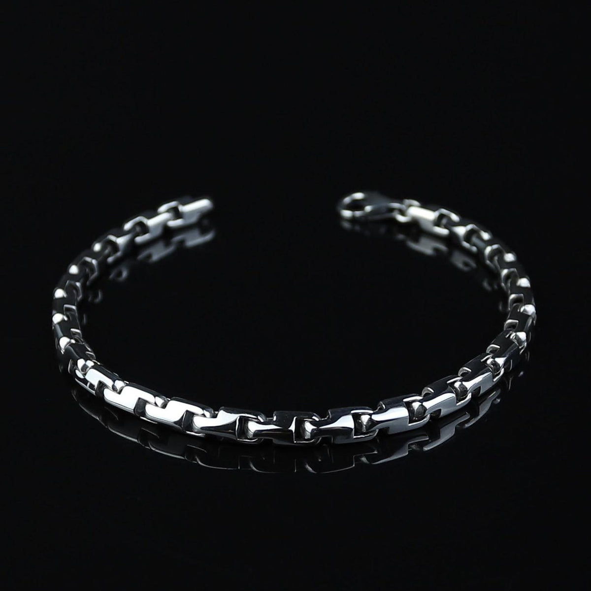 925 Silver Handmade Round Box Chain Men Elegant Chain Bracelet