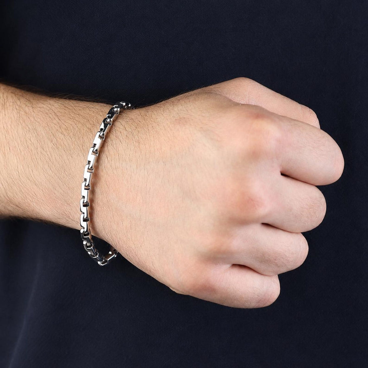 925 Silver Handmade Round Box Chain Men Elegant Chain Bracelet