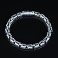 925 Silver Men Byzantine King Chain Round Box Lock Bali 7MM Byzantine Chain Bracelet