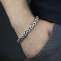 925 Silver Onyx Gemstone King Chain 7MM Byzantine Link Chain Bracelet