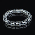 Men Silver 10MM Byzantine Chain Heavy Thick King Chain Bracelet