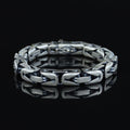 Men Silver 10MM Byzantine Chain Heavy Thick King Chain Bracelet