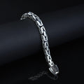 Men Silver Onyx Byzantine Chain Heavy 9MM King Chain Bracelet