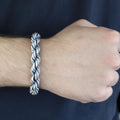925 Silver 10mm Rope Chain Sapphire Stone Box Rope Chain Bracelet