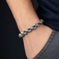 925 Silver 10mm Rope Chain Sapphire Stone Box Rope Chain Bracelet