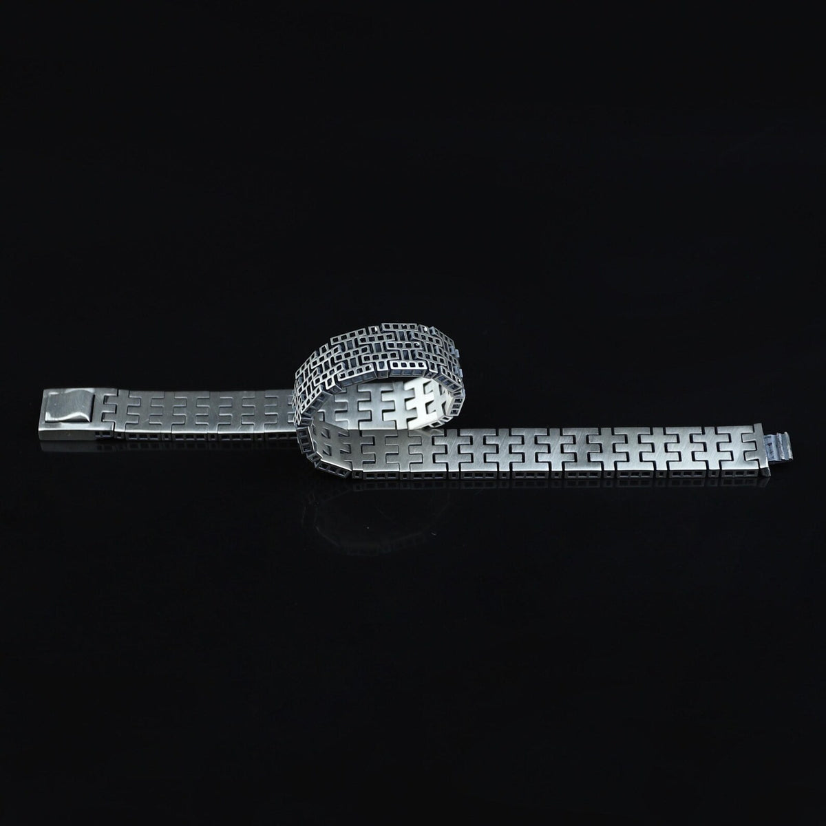 925 Sterling Silver Modern Watch Band Chain Bracelet 10MM Men's Jewelry