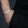 925 Sterling Silver Modern Watch Band Chain Bracelet 10MM Men's Jewelry
