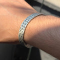925 Sterling Silver Modern Watch Band Chain Bracelet 10MM Men's Jewelry