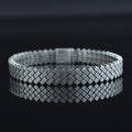 Solid 925 Sterling Silver 10MM Square Link Chain Bracelet Men's Jewelry