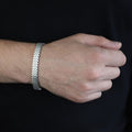 Solid 925 Sterling Silver 10MM Square Link Chain Bracelet Men's Jewelry
