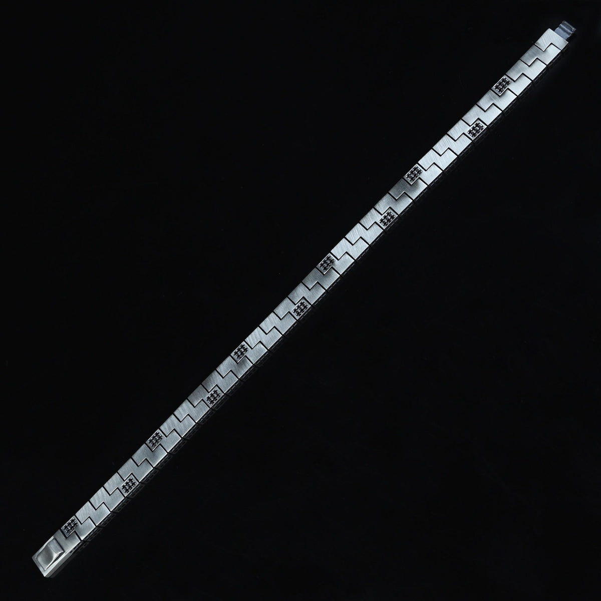 925 Sterling Silver Men's Black Diamond Curb Chain Bracelet Ice Out Link Bracelet