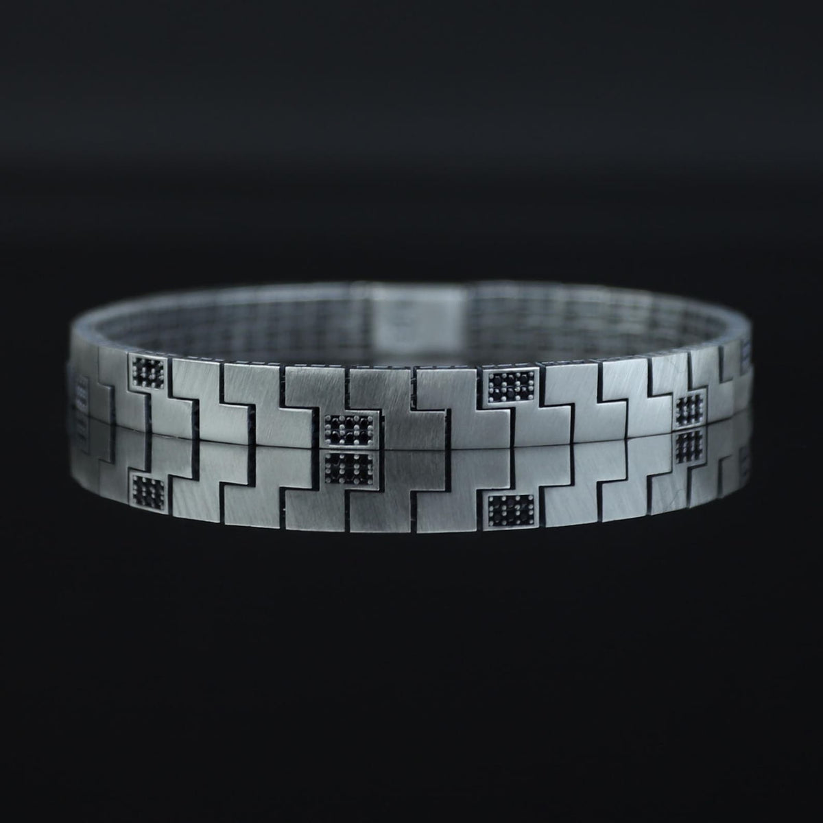 925 Sterling Silver Men's Black Diamond Curb Chain Bracelet Ice Out Link Bracelet