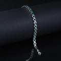 925 Silver Emerald Stone Chain Emerald Inlay Bracelet
