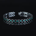925 Silver Emerald Stone Chain Emerald Inlay Bracelet